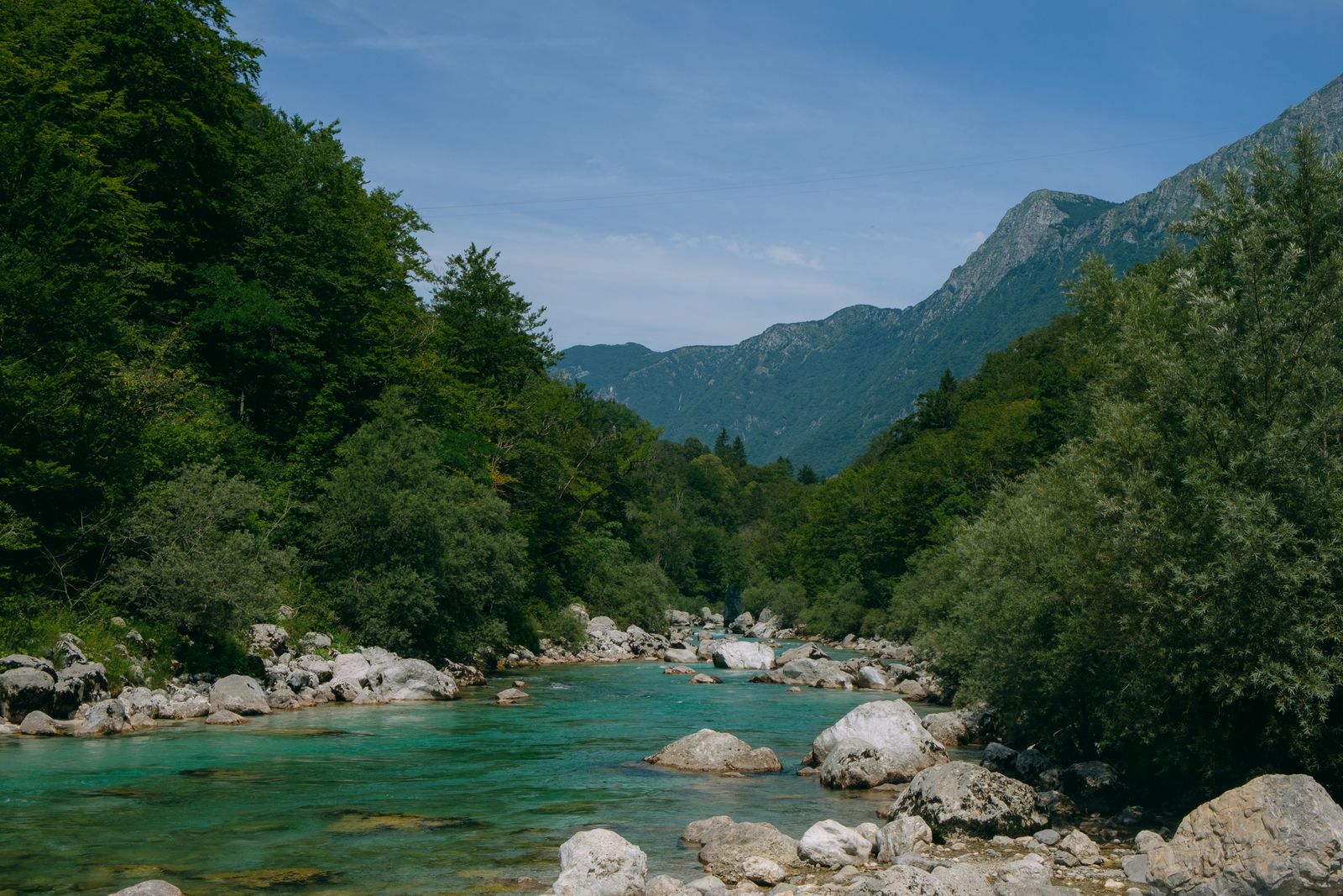 A turquoise river in a Bosnian mountain valley